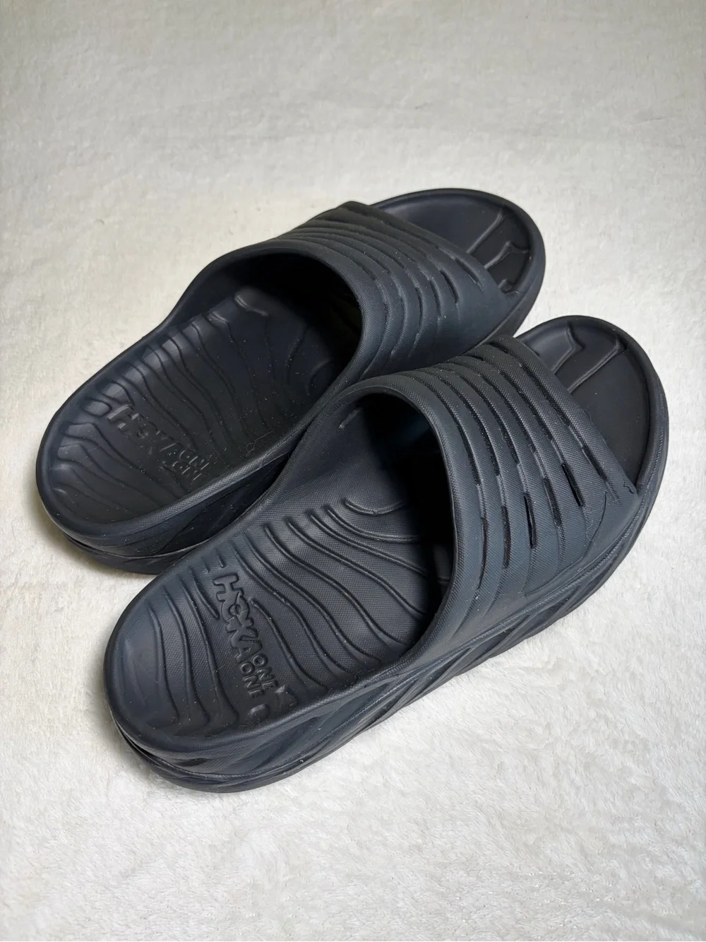 Hoka One One Men’s Black Slide Sandals with Ventilated Strap
